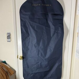 Ralph Lauren Navy Garment Suit Folding Bag Gold Lettering Heavy Nylon 53.5”